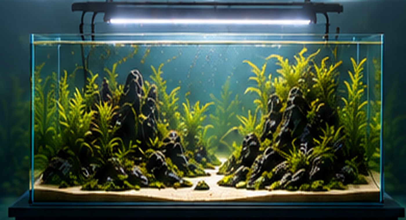 Modern eingerichtetes Pflanzenaquarium als Inspiration für den AquaMySoul Aquarium Designer